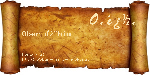 Ober Áhim névjegykártya